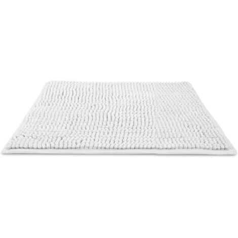 Tapis de Bain Antidérapant en Chenille Super Absorbant et Lavable en Machine pour la Salle de Bain, Douche, Baignoire ou comme Tapis WC Gris - 50x80 cm (1/5)