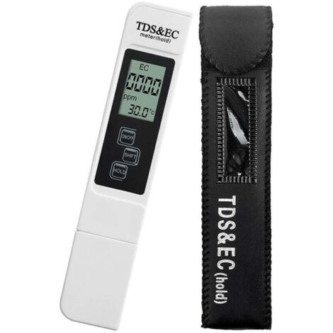 Testeur Multifonctionnel Digital 3 en 1 Mesure TDS EC et Temperature avec Grand Ecran LCD Numérique Moniteur de la Qualité d'eau Potable,Culture Hydroponique et Plus(ne peut pas tester le ph) (1/5)