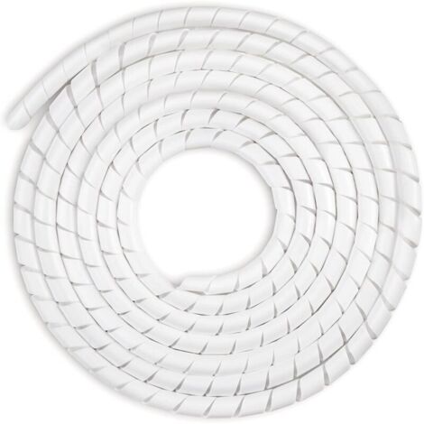 Gaine Spirale Flexible Universel 6mm, Kit de Câble Rangement 1 pack de Tube d'Enroulement de Câble en Spirale pour Protéger le Câble d'Antenne TV/PC/USB/Télé/AUX- (15m), Blanc(6mm,15m) (1/5)
