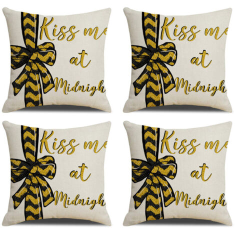 Bonne année Housses de coussin décoratives pour le Nouvel An et les fêtes d'hiver, parfaites pour décorer votre canapé ou votre fauteuil (1/5)