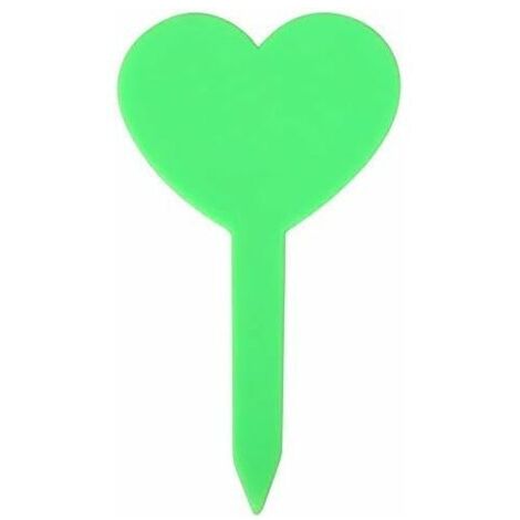 100Pcs Couleurs Label De Jardinage en Forme De Coeur De Matériel De PVC De Label De Plante Résistant à l'eau Durable(Vert) (1/5)