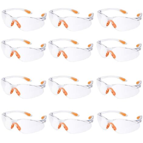Lot de 12 Lunette de Sécurité Lunettes de Protection Travail avec Lentilles Transparentes Anti-Buée Lunette Protection pour Jardin Laboratoire Chimie (1/5)