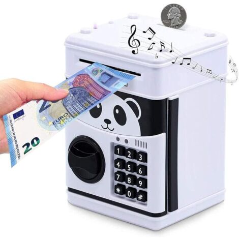 Tirelire électronique Tirelire électronique avec Mot de Passe, Mini ATM Coffre-Fort pour Les Enfants, Anniversaire Cadeau de Noël pour garçons et Filles (Panda) (1/5)