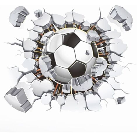 Stickers muraux 3d football (40x50cm) I autocollants décoratifs Sport Poster I sticker mural pour chambre d'enfant garçon enfants bébé crèche ado (1/5)