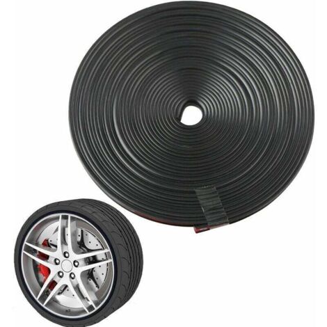 8 m Jantes Protecteurs Décor Bande, Protection Portiere Voiture, Bandes Adhésives pour Jantes de Voiture, Protecteurs de Pneus pour Protection de Jante, Décorations Voiture (Noir)