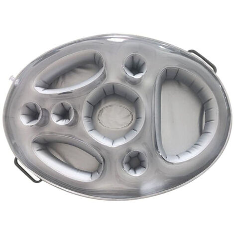 Porte Verre Piscine Gonflable Bar Flottant Piscine avec 8 Trous, Support Gonflable De Boisson Portable Bar De Piscine Flottant, Plateau Flottant Piscine & Spa pour Party, Piscine, Fête, Plage