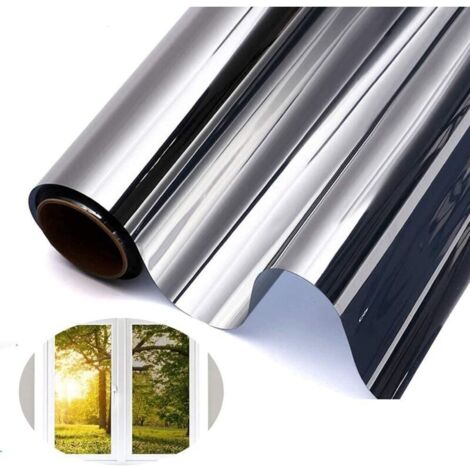 Film miroir fenêtre sans tain anti UV et chaleur – Film adhésif réfléchissant en PVC – Bloque 99% des UV – Réduit 85% de la chaleur (1/5)