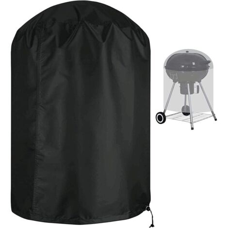 Housse pour barbecue Sphérique Imperméable Anti-déchirure Tissu Oxford 210D Anti-UV avec sangle latérale coupe-vent Noir Φ58 x 77 cm (1/5)