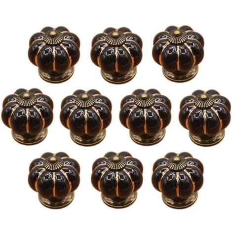 10 x Boutons de tiroir en céramique bouton de meuble forme citrouille pour tiroirs et placards de cuisine,Poignée de forme de potiron en céramique bouton commode armoire de cuisine placard tiroir poig (1/5)