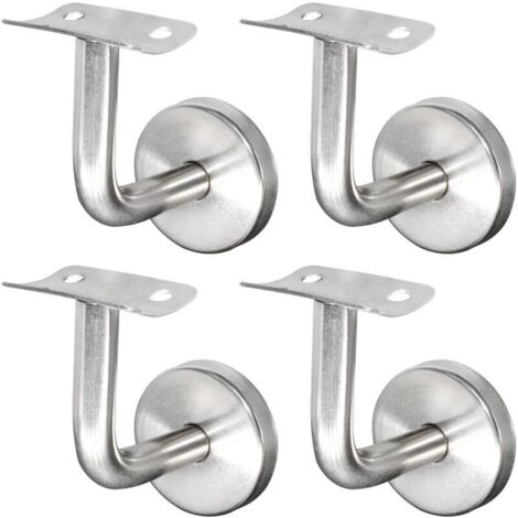 Support de main courante en inox 304 – Lot de 4 supports muraux pour rampe bois – Résistant à la corrosion – Installation facile (1/4)