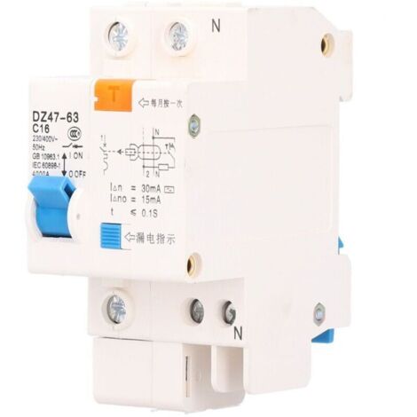 Disjoncteur différentiel 1P16 DZ47LE, protection contre les fuites de courant et les surcharges, 220 V (1/5)