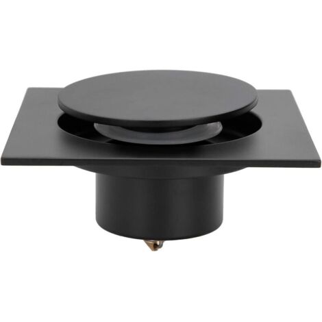 Drain de Douche, Salle de Bain Carrée, Anti Odeur Siphon De Sol en Acier Inoxydable pour Cuisine Salle de Bain Garage sous-Sol Toilette 10 X 10 cm(Siphon de Sol Noir) (1/5)