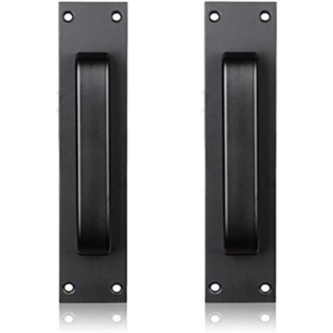 Poignée de porte en alliage d'aluminium à poignée de porte en aluminium de verre montée sur verre et en plastique de cuisine (black) (1/5)