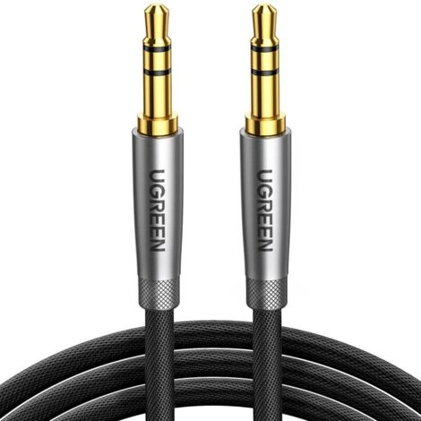 Câble Audio Jack 3.5mm Mâle en Nylon Tressé Stéréo Câble Aux Voiture Compatible avec iPhone 6S iPad iPod PC Manette PS5 Casque Chaîne HiFi Autoradio Barre de Son (1M) (1/5)