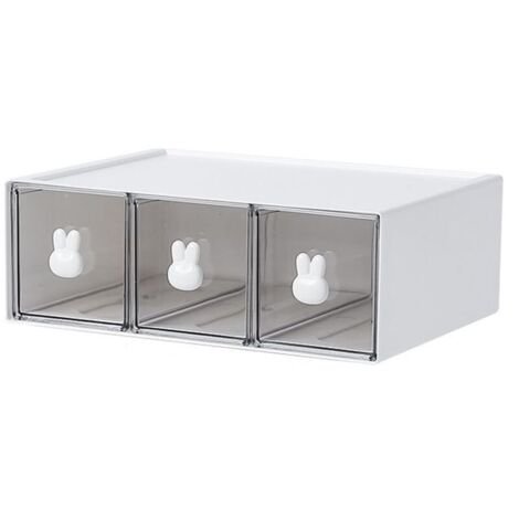 Organiseurs de Placards,Boite à Thé avec,Boite de Rangement Cuisine pour sachets de thé,café,etc.Casier de Rangement pour cuisine/salle de bain/dressing/Bureau, etc.(blanc) (1, 3drs) (1/5)