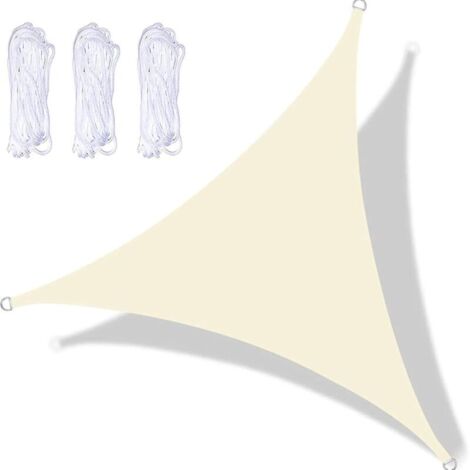 Voile D'Ombrage Triangulaire éTanche 3x3x3 m, Toile D'Ombrage Protection Solaire, Toile Ombrage RéSistant à l'eau Kit Accessoires de Fixation, pour Jardin Piscine Terrasse (1/5)