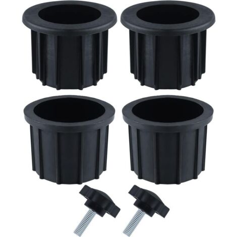 Pack de 2 ensembles d'accessoires pour parasol – 6 pièces – 4 anneaux de 1,5 et 1,9 pouce – 2 vis M8 de 40 mm – Couleur noire (1/5)