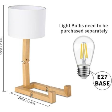 Créatif Robot Lampe de bureau, Réglable peut mettre des livres Bois Lampe de chevet avec la nuance de lampe de tissu Vis E27 Pour Eclairage décoratif [Classe énergétique A]