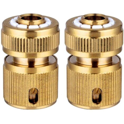 2 Pièce Raccords Rapide Tuyau d'arrosage en Laiton, Rapide Raccord Connecteurs pour Tuyau d’arrosage dans Le Jardin 1/2" Quick Connectors (1/5)