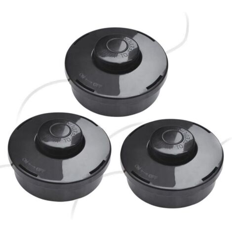 Lot de 3 Tête de débroussailleuse Universelle, A6481 Nylon Bobine de Rechange de Tondeuse Débroussailleuse Tête De Coupe M10 X 1,25 pour Débroussailleuse Thermique à Essence (1/5)