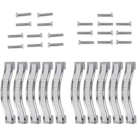 Lot de 10 poignées de tiroir en alliage strass cristal pour commode armoire de cuisine placard, Silver, 128MM-10PCS (1/5)