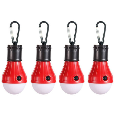 Lumières de tentePortabledirigéLumières de tente 4Emballage individuelAvec crochetLampe de secours ouragan, mousqueton rouge (1/5)