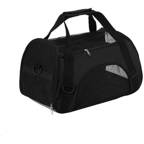 Sac de Transport approuvé par Les compagnies aériennes, Sac de Voyage Portable pour Petits Chiens, Chats et Chiots, Petits Animaux (L, Noir) (1/5)
