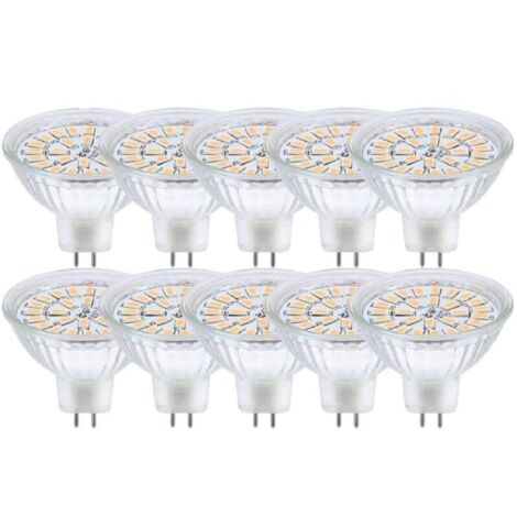 Ampoule LED GU5.3, MR16 LED 12V 3W Equivalent à 30W Lampe Halogène Blanc Chaud 3000K, Ampoules LED Spot Non Dimmable, Lot de 10 [Classe énergétique F]