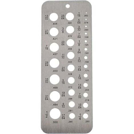 Jauges métriques de perçage en acier inoxydable 1-13 mm Outil de mesure pour écrous métriques, boulons et filetages