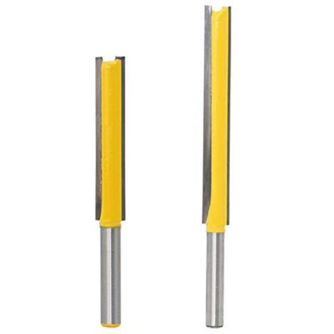 2pcs 6.35mm Tige Flush Trim Router Bits Extra Long Mèches Carbide Router Bits à Bois Fraise à Menuiserie Outil de Woodworking Cutter Lame 50mm 76mm (1/4)
