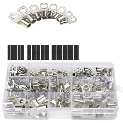 Assortiment de 240 cosses tubulaires, œillets, languettes, cosses de câble, jeu d'anneaux, 6-35 mm² (1/5)