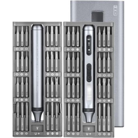 Mini tournevis électrique, ensemble de tournevis de précision avec 48 embouts magnétiques de précision, kit d'outils de réparation pour téléphone et appareil photo (48 pièces) (1/5)