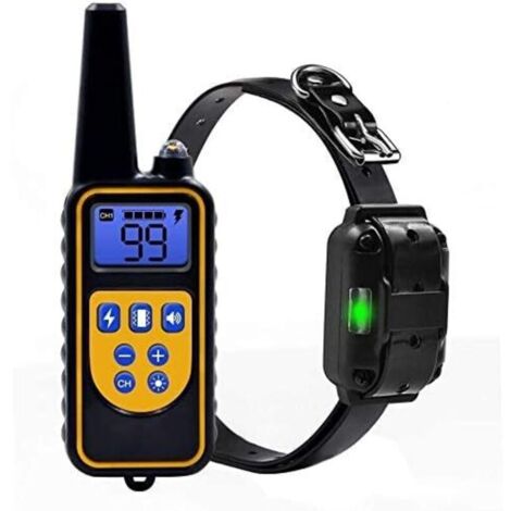 Colliers de Dressage pour Chien 800 Mètres Collier d'entraînement Anti-aboiement avec Télécommande Rechargeable et IPX7 Entièrement Imperméable