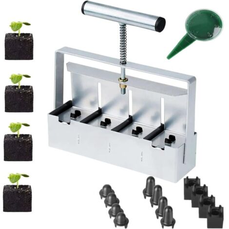 Blocage du Sol à la Main 4x2 inch Seed Block Makers at a Time Bloc de Terre pour Le démarrage des semences Terre de Jardin Terre d'empotage pour Les Plantes d'extérieur (1/5)