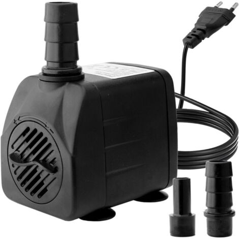 Pompe Eau Submersible, 10W 600L/H Pompe Aquarium Ajustable Ultra-Silencieux avec 4 Pieds de Ventouses pour Étang Poisson Fontaine Réservoir de Poissons 2 Buses (1/5)