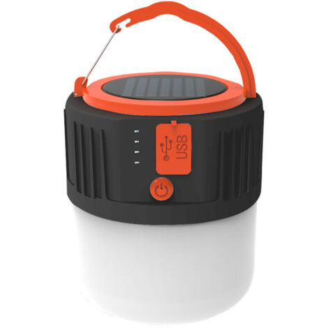 lampes solaires de camping dirigéLampes de campingRechargeable, noirvingt-quatreLampe solaire [avec fonction de batterie externe intégrée] (1/5)