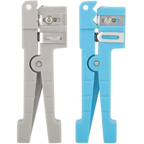 Outil de dénudage de fil, fibre optique gaine dénudeur câble coaxial dénudant dénudant câble dénudant l'outil de coupe(Gris et Bleu) (1/5)