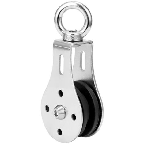 Poulie de Bloc, Roue de Traction à Rotation à 360 °, Poulie de Bloc en Acier Inoxydable, Charge 300 kg, Accessoires de Fitness (1/5)