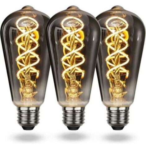 Ampoule LED rétro E27 blanc chaud, ampoule à filament spiralé rétro E27 4W à lumière douce, ampoule rétro Edison E27, convient aux salons, chambres, couloirs, balcons et autres endroits (1/5)