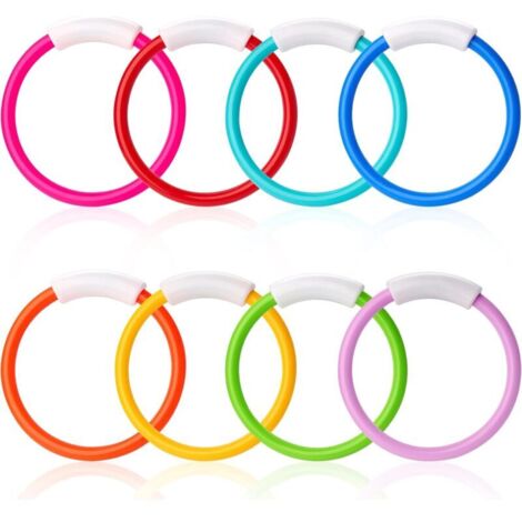 Lot de 8 Anneaux de plongée pour Piscine, Jouets de plongée pour entraînement sous-Marin, Jouet de plongée pour Enfants, Jeux de Piscine Amusants pour la Natation (Anneaux de plongée) (1/5)