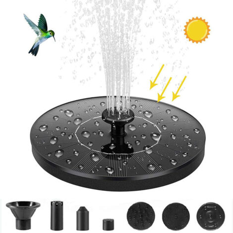 Les fontaines solaires, les pompes solaires pour bassins et les pompes de jardin, équipées de panneaux solaires en silicium monocristallin de 1,4 W, peuvent être utilisées comme décorations flottantes (1/5)