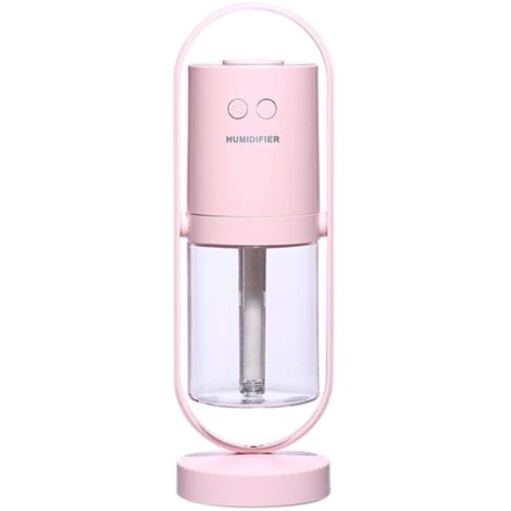 Mini Humidificateur Portable 360° Spin,Ultrasons Humidificateur De Brume,USB Humidificateur De Bureau Personnel pour Les Petites Chambres-Ions Négatifs Rose(7x6,6x21,3cm) (1/5)