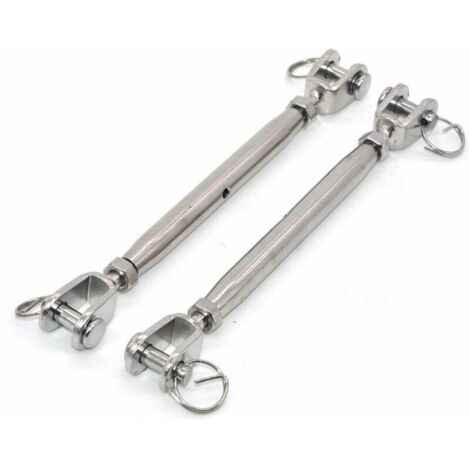 Lot de 2 tendeurs à mâchoires M10 en acier inoxydable 304 avec fermoir magnétique,tendeur de câble en acier inoxydable, tendeur fil avec embouts soudés et fermés,Vis de fermeture en inox Tendeur de bou (1/5)