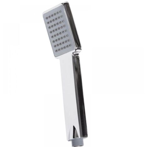 Pommeau de Douche Economie Deau Pression- Douchette Universelle Interface 1/2 Pouce, Douchette Douche Salle de Bain Facile à Installer et à Nettoyer, Pommeau Douche Carré, Chromés - Argent (1/5)