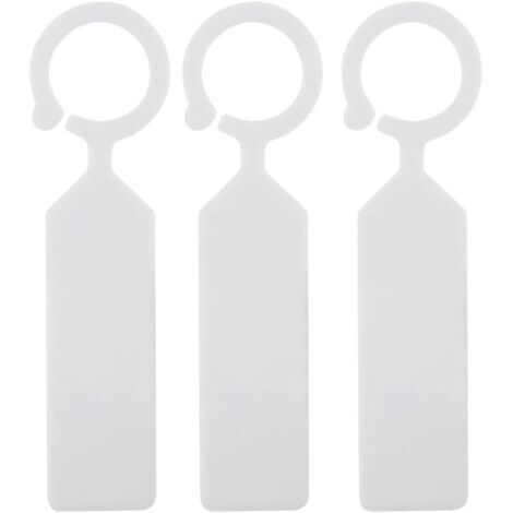 100pcs Étiquettes Marque Plantes Plastique arbre de la plante imperméable Tags jardin en plastique épais étiquettes suspendues Étiquettes de plantes de fleurs(blanc ) (1/5)