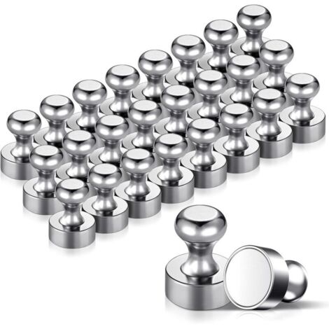 24PCS Magnet Métalliques Aimant 12x16mm - Aimants en Acier Inoxydable Aimants Frigo pour Tableau D'affichage, Réfrigérateur etc. - avec Boîte de Rangement (1/5)