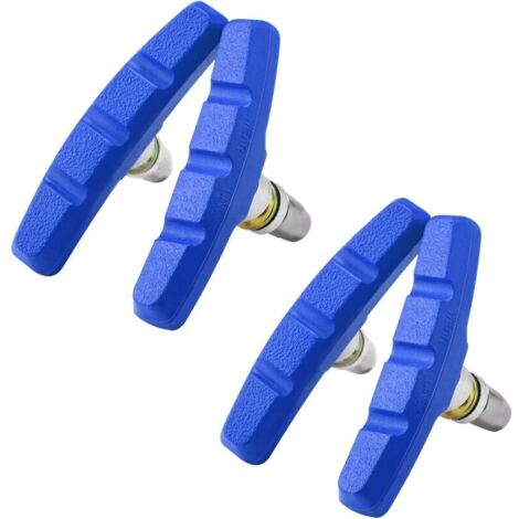 2 Paires V-Brake Patins de Frein 70mm V Bike plaquettes de frein de vélo avec écrous hexagonaux et entretoises Ensemble de blocs de Frein Vélo Set 70 mm VSP70（Bleu） (1/5)