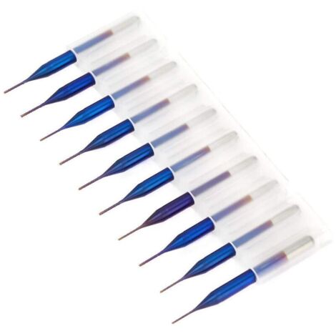 10pcs Cône Fraise en Carbure, Forets Fraises à noyer de Tungstène Bleu Enduit Fraises en Bout pour Machine de Gravure Carte de Circuit Imprimé SCM (0.6mm) (1/5)
