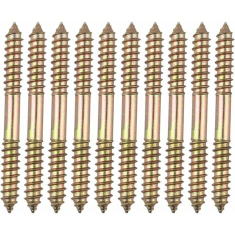 10 boulons de fixation pour meuble Cheville - M8 x 80 MM à tête double extrémité - Bois à bois (1/5)