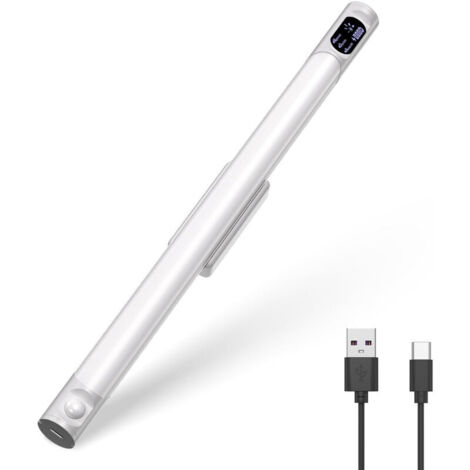 LED Cuisine Sous Meuble Sans Fil 64Led, 36cm 9000K Réglette Led Rechargeable USB, 2200mAh Lampe Placard Lumic Lampe Detecteur de Mouvement Adaptée Placard Escalier Couloir (1/5)